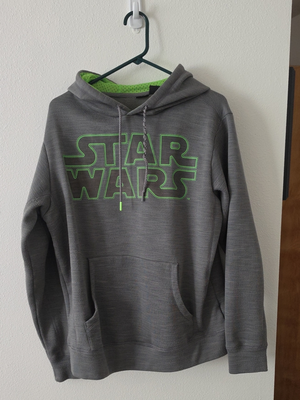 Star Wars Gray Pullover Hoodie with Neon Green Logo